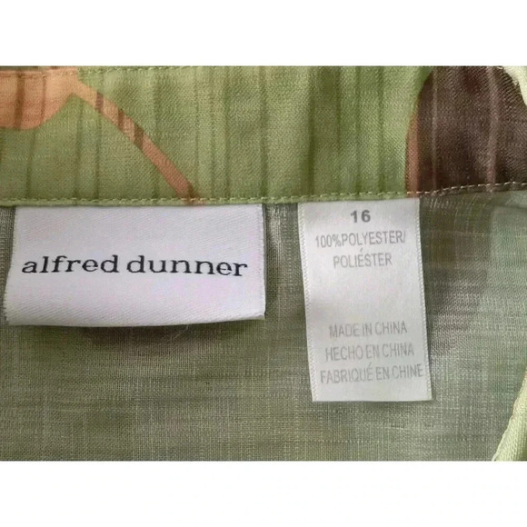 Alfred Dunner SZ 16 Women’s Light Weight Over Blouse Top Fall Floral 3/4 Slve - Picture 8 of 10